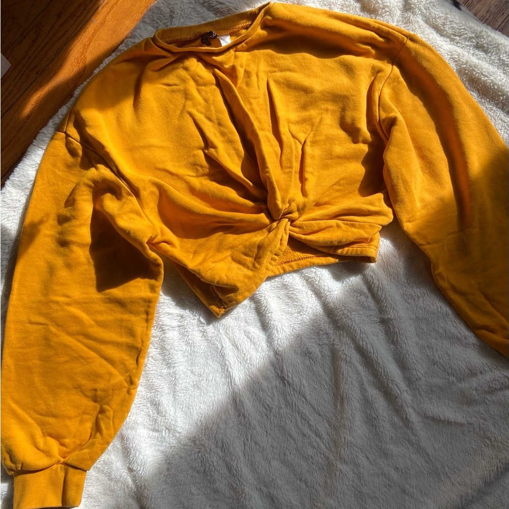 H&M Mustard Twist Front Crop Top